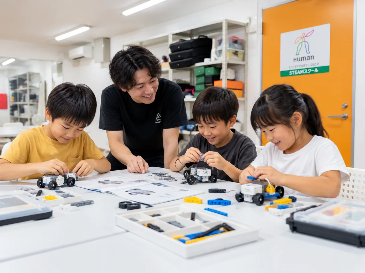 ロボット教室の学習イメージ（AI生成画像）